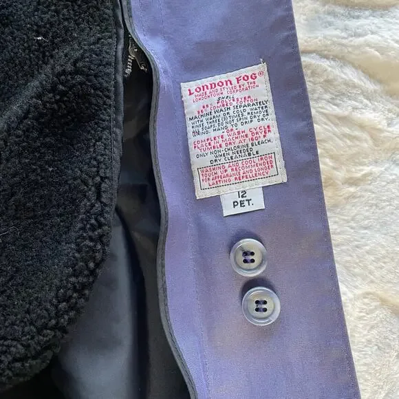 🔥Vintage 80 USA London Fog Bow Tie Neck Fleece Lined Classic Preppy Trench Coat - Picture 11 of 15